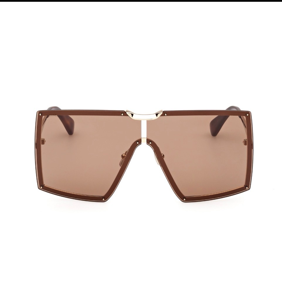 Maxmara Shield Sunglasses In Brown And Gold